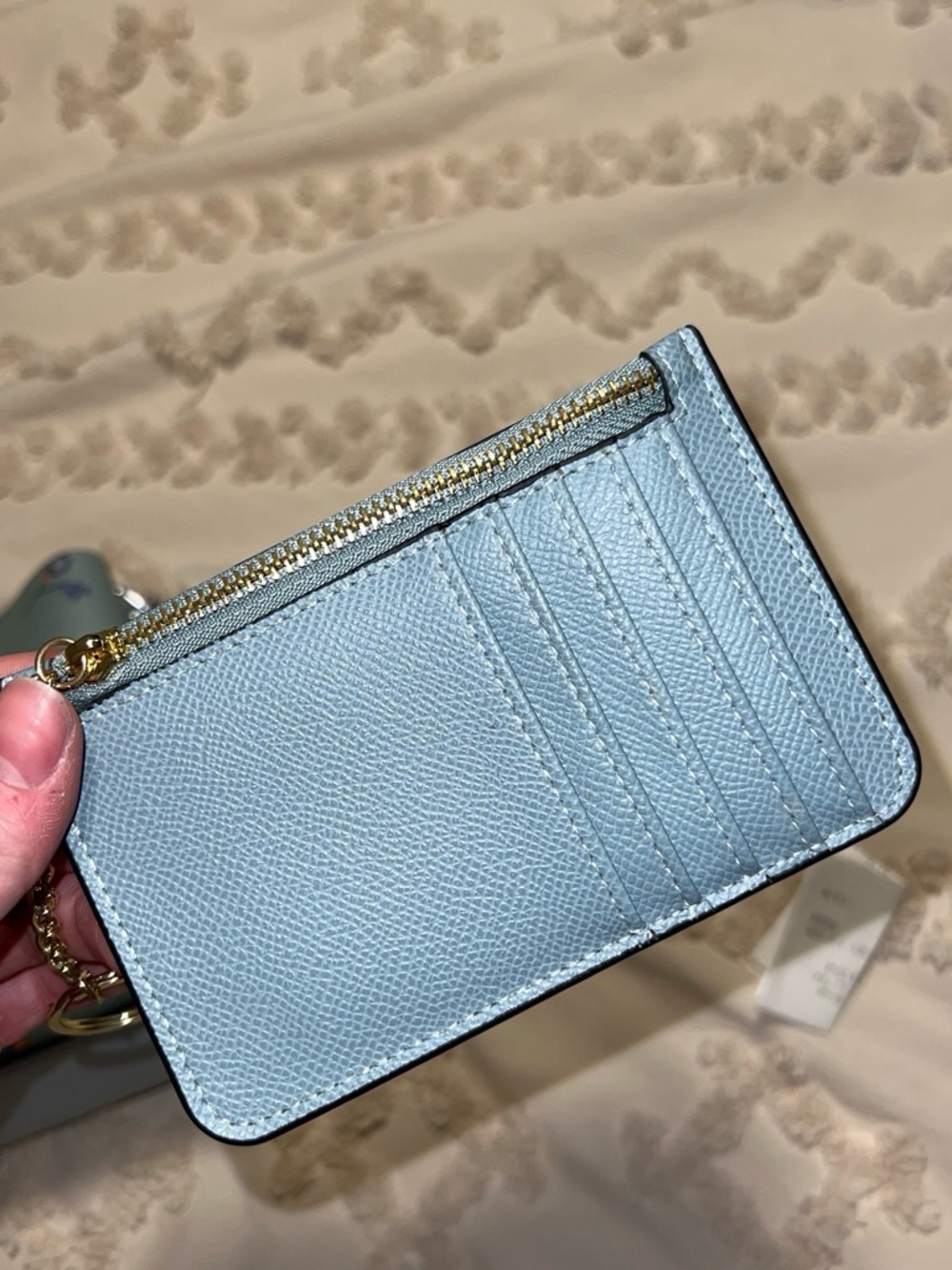 Coach Floral Pebble Leather Crossbody in Dusty Blue-Green with wallet - Picture 8 of 8